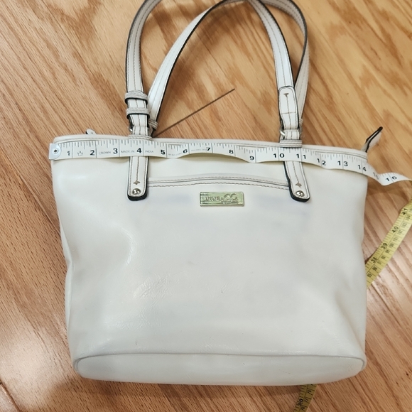 Nine West White Structured Tote with Silver Hardware - Picture 3 of 17